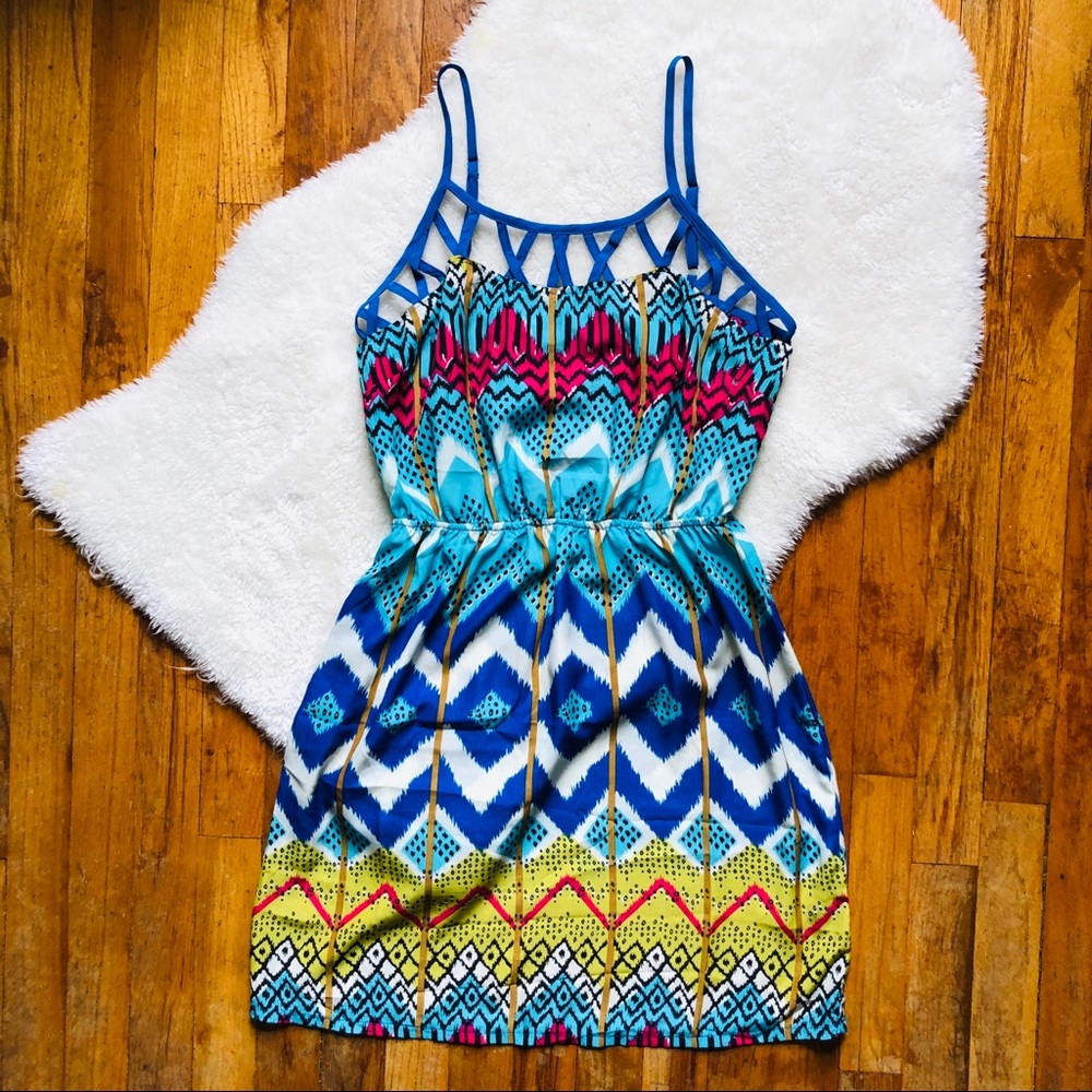 UNDER ONE SKY Multi Color Print Sundress- NWOT
